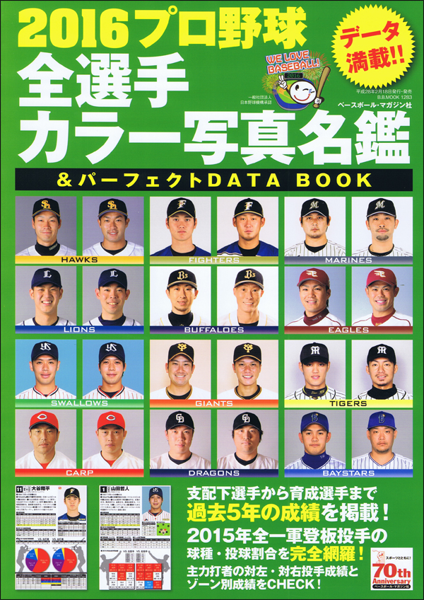 2016プロ野球全選手カラー写真 名鑑&パーフェクトDATA BOOK