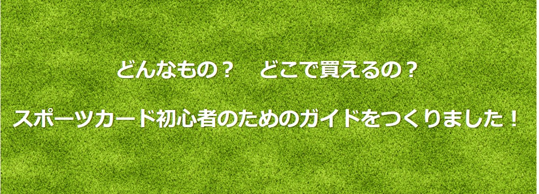 スポーツカード初心者のためのガイド
